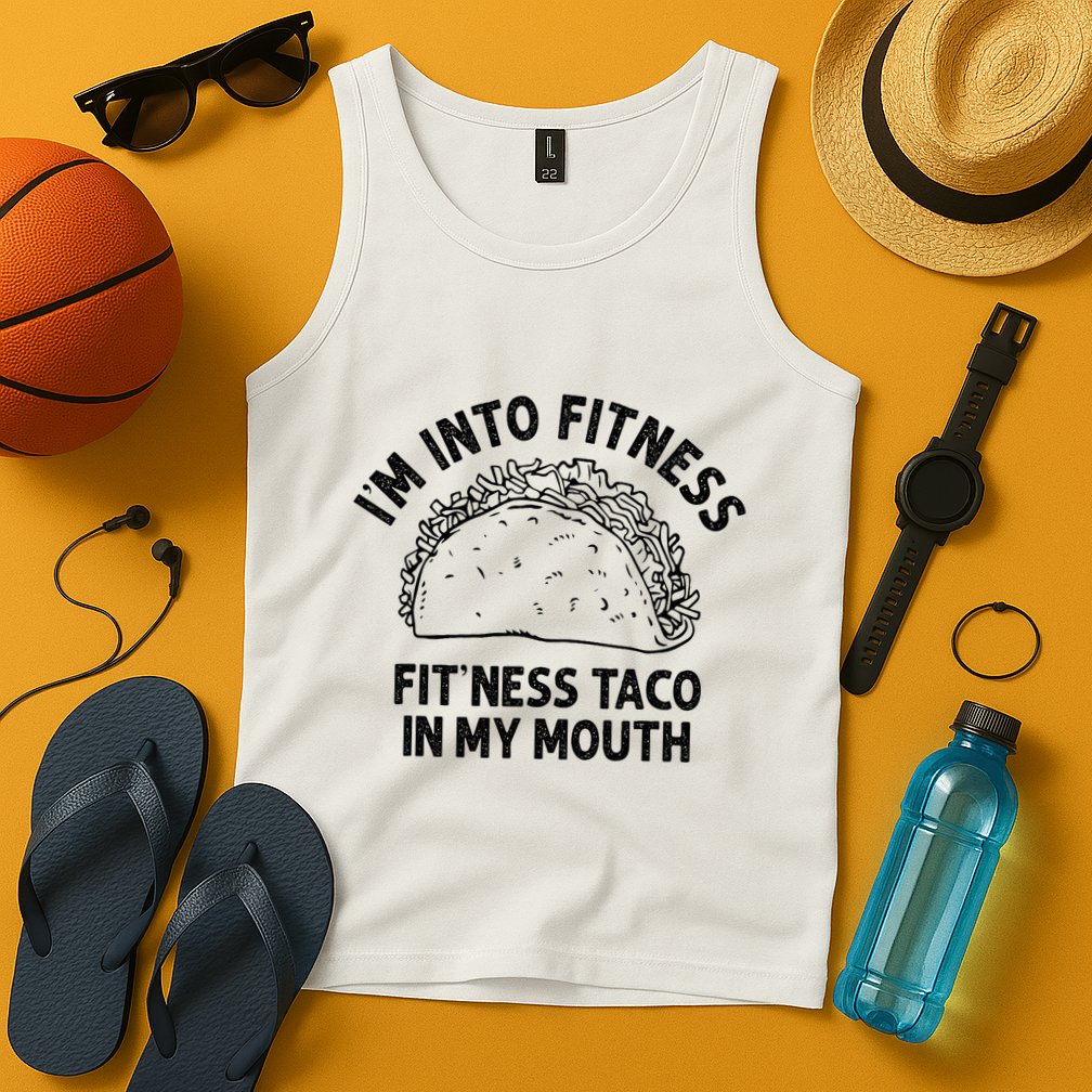 Im Into Fitness Taco In My Mouth Funny Taco Tank Top