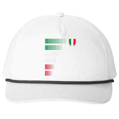 Italia Italy Flag Emblem Italian Pride Ancestry Heritage Snapback Five-Panel Rope Hat