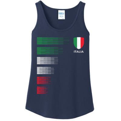 Italia Italy Flag Emblem Italian Pride Ancestry Heritage Ladies Essential Tank