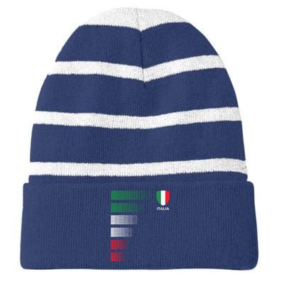 Italia Italy Flag Emblem Italian Pride Ancestry Heritage Striped Beanie with Solid Band