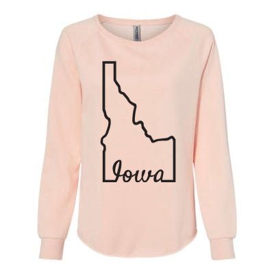 Idaho Iowa Funny Geography Mix Up Joke Idawa State Pride Womens California Wash Sweatshirt