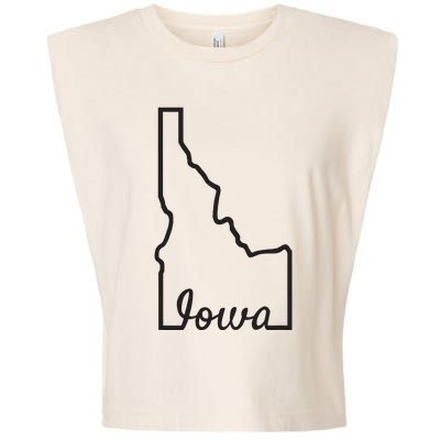 Idaho Iowa Funny Geography Mix Up Joke Idawa State Pride Garment-Dyed Women's Muscle Tee