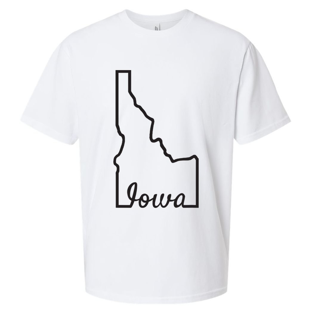 Idaho Iowa Funny Geography Mix Up Joke Idawa State Pride Sueded Cloud Jersey T-Shirt