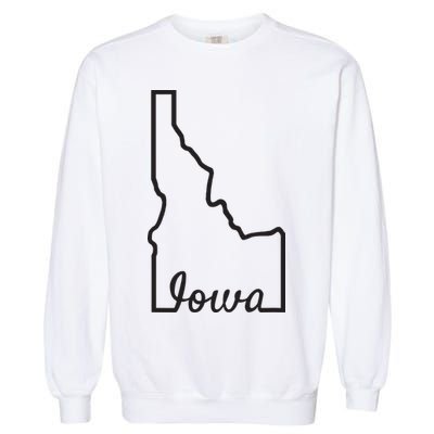 Idaho Iowa Funny Geography Mix Up Joke Idawa State Pride Garment-Dyed Sweatshirt