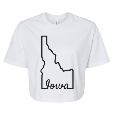 Idaho Iowa Funny Geography Mix Up Joke Idawa State Pride Bella+Canvas Jersey Crop Tee