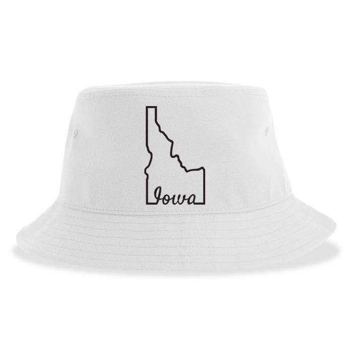 Idaho Iowa Funny Geography Mix Up Joke Idawa State Pride Sustainable Bucket Hat