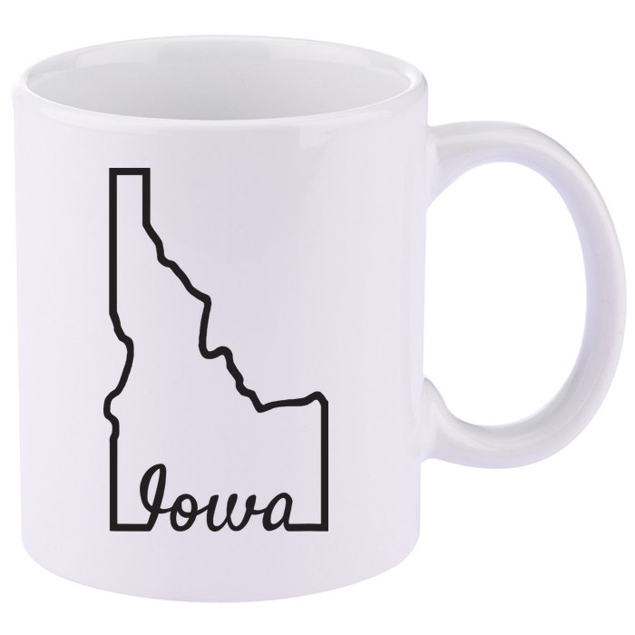 Idaho Iowa Funny Geography Mix Up Joke Idawa State Pride 11oz C Handle Ceramic Mug
