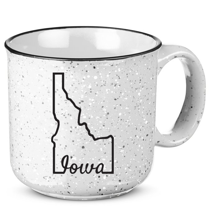 Idaho Iowa Funny Geography Mix Up Joke Idawa State Pride 15oz Campfire Ceramic Mug