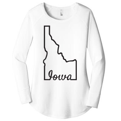 Idaho Iowa Funny Geography Mix Up Joke Idawa State Pride Women's Perfect Tri Tunic Long Sleeve Shirt