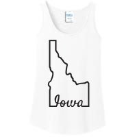 Idaho Iowa Funny Geography Mix Up Joke Idawa State Pride Ladies Essential Tank