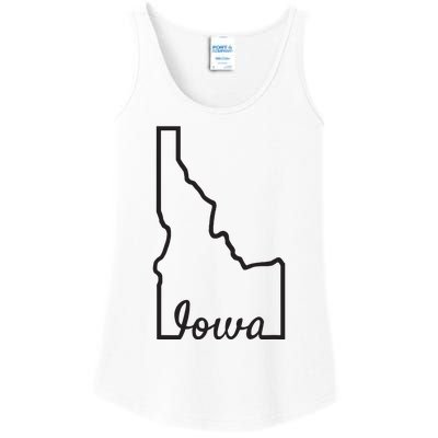 Idaho Iowa Funny Geography Mix Up Joke Idawa State Pride Ladies Essential Tank