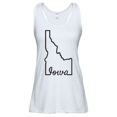 Idaho Iowa Funny Geography Mix Up Joke Idawa State Pride Ladies Essential Flowy Tank