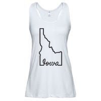 Idaho Iowa Funny Geography Mix Up Joke Idawa State Pride Ladies Essential Flowy Tank