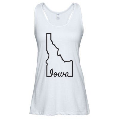 Idaho Iowa Funny Geography Mix Up Joke Idawa State Pride Ladies Essential Flowy Tank