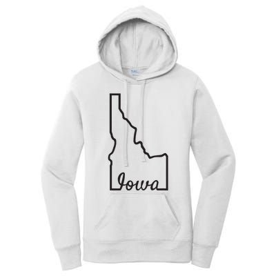 Idaho Iowa Funny Geography Mix Up Joke Idawa State Pride Women's Pullover Hoodie