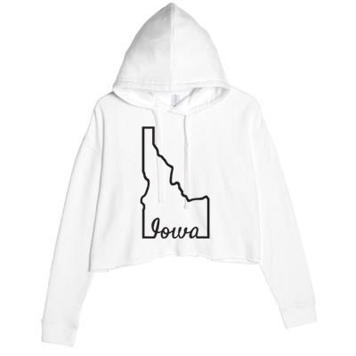 Idaho Iowa Funny Geography Mix Up Joke Idawa State Pride Crop Fleece Hoodie