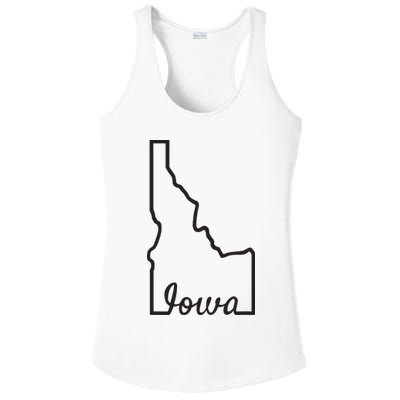 Idaho Iowa Funny Geography Mix Up Joke Idawa State Pride Ladies PosiCharge Competitor Racerback Tank