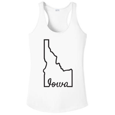 Idaho Iowa Funny Geography Mix Up Joke Idawa State Pride Ladies PosiCharge Competitor Racerback Tank