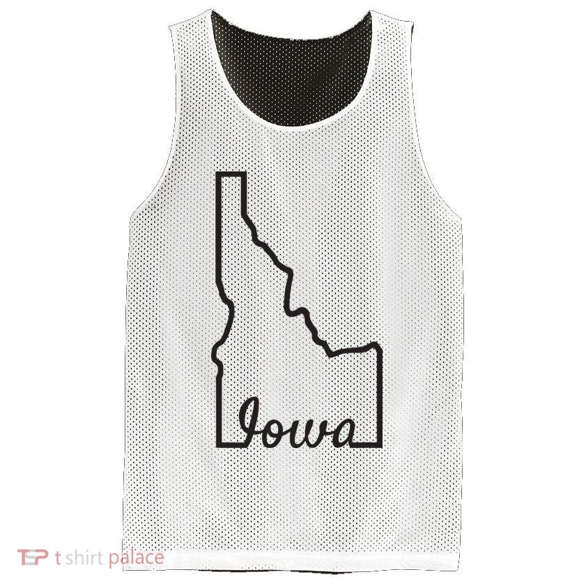 Idaho Iowa Funny Geography Mix Up Joke Idawa State Pride Mesh Reversible Basketball Jersey Tank