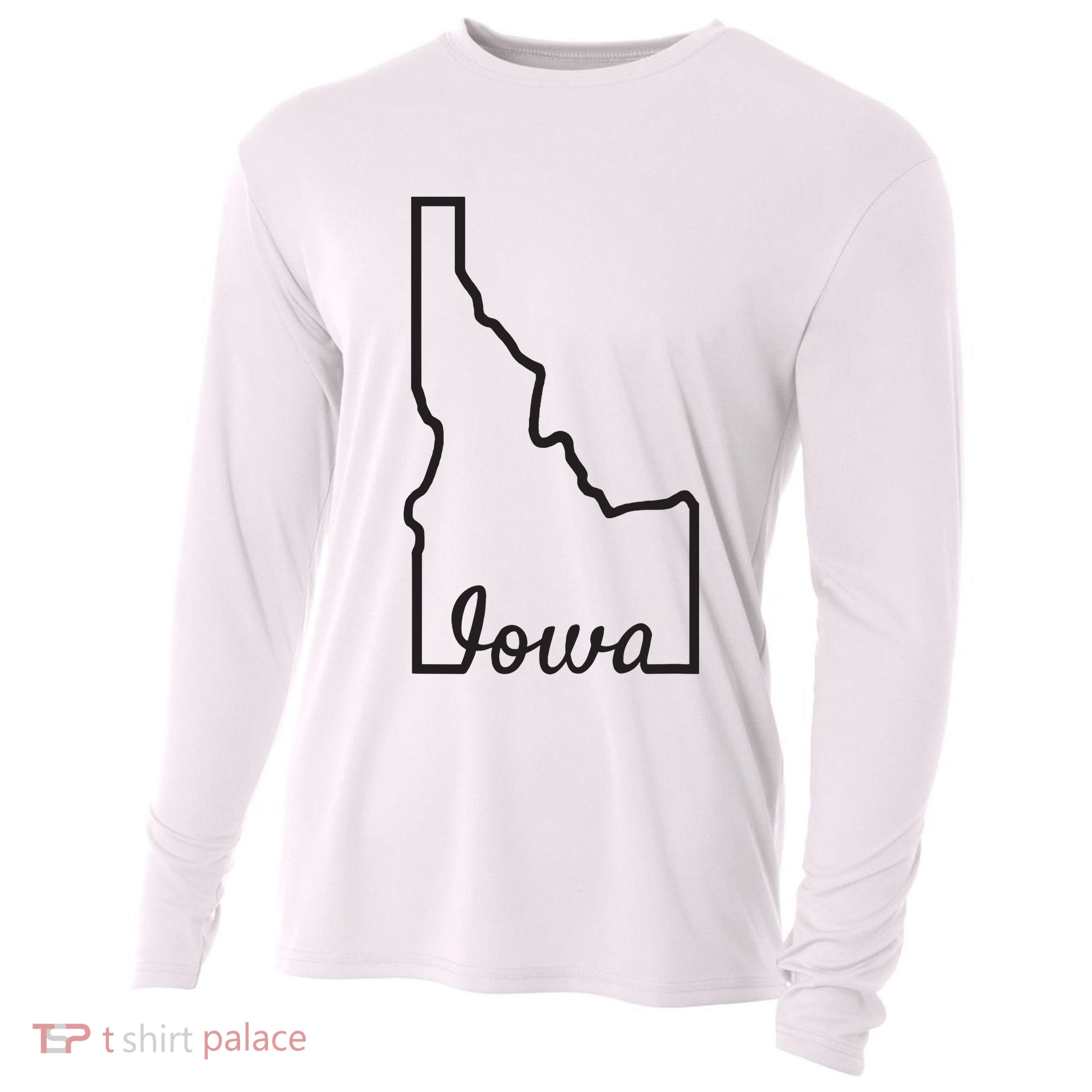 Idaho Iowa Funny Geography Mix Up Joke Idawa State Pride Cooling Performance Long Sleeve Crew