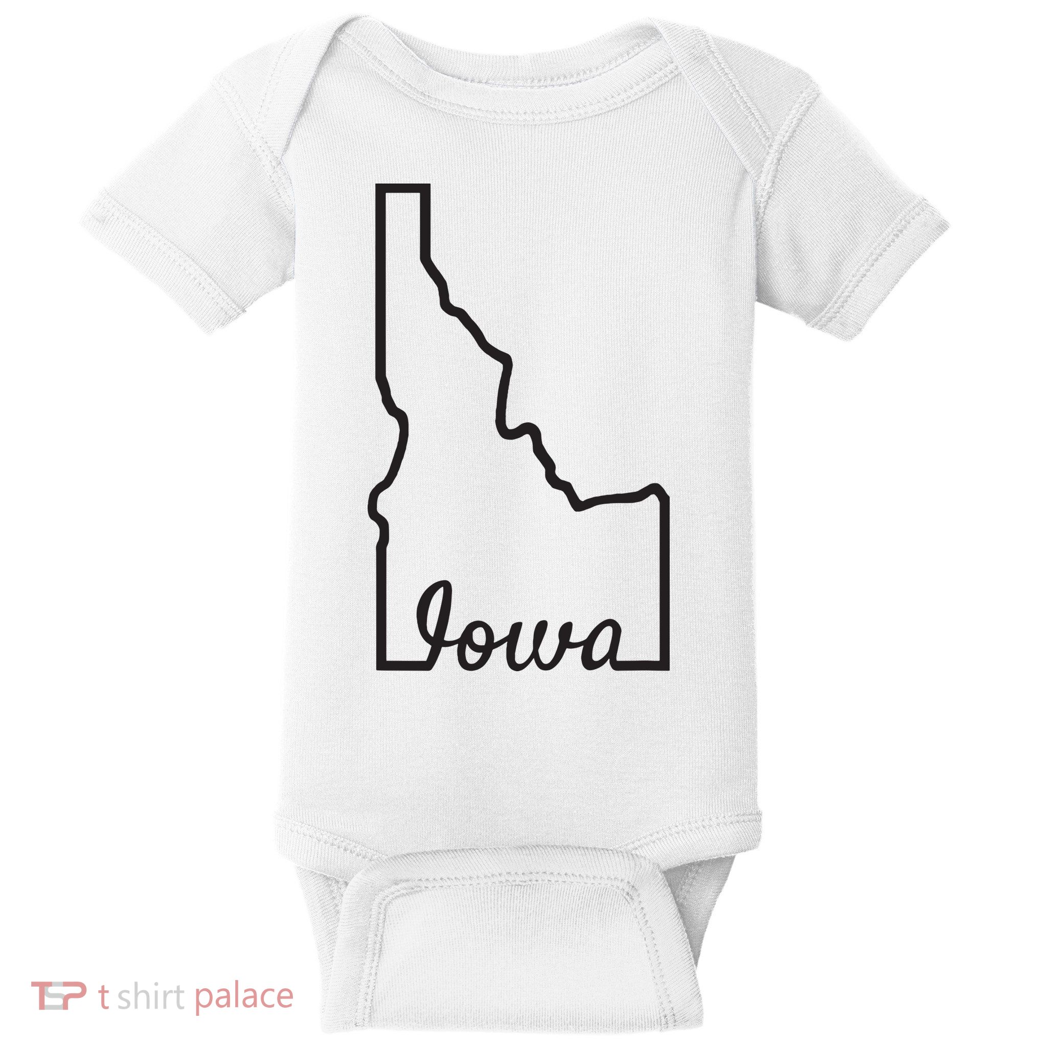 Idaho Iowa Funny Geography Mix Up Joke Idawa State Pride Baby Bodysuit