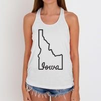 Idaho Iowa Funny Geography Mix Up Joke Idawa State Pride Women's Knotted Racerback Tank