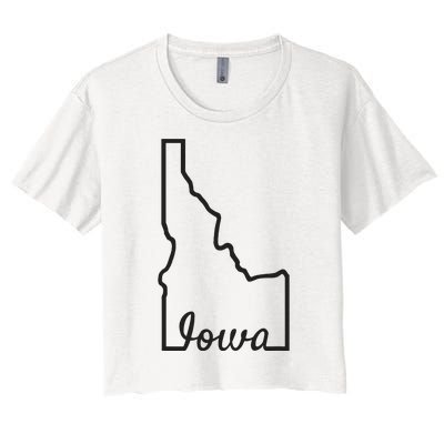 Idaho Iowa Funny Geography Mix Up Joke Idawa State Pride Women's Crop Top Tee