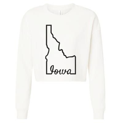 Idaho Iowa Funny Geography Mix Up Joke Idawa State Pride Cropped Pullover Crew