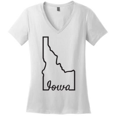 Idaho Iowa Funny Geography Mix Up Joke Idawa State Pride Women's V-Neck T-Shirt