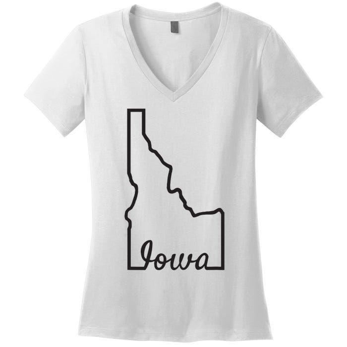 Idaho Iowa Funny Geography Mix Up Joke Idawa State Pride Women's V-Neck T-Shirt