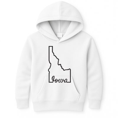 Idaho Iowa Funny Geography Mix Up Joke Idawa State Pride Kids Hoodie