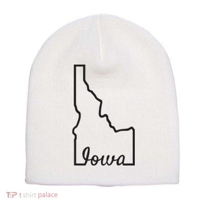 Idaho Iowa Funny Geography Mix Up Joke Idawa State Pride Short Acrylic Beanie