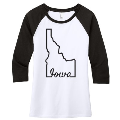 Idaho Iowa Funny Geography Mix Up Joke Idawa State Pride Women's Tri-Blend 3/4-Sleeve Raglan Shirt