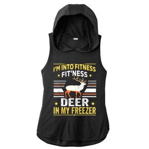 Im Into Fitness Deer Freezer Funny Dad Hunter Deer Hunting Ladies PosiCharge Tri-Blend Wicking Draft Hoodie Tank