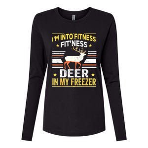 Im Into Fitness Deer Freezer Funny Dad Hunter Deer Hunting Womens Cotton Relaxed Long Sleeve T-Shirt