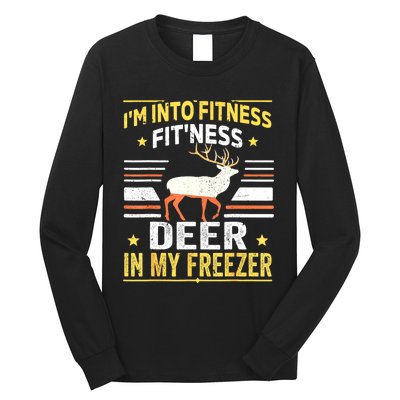 Im Into Fitness Deer Freezer Funny Dad Hunter Deer Hunting Long Sleeve Shirt