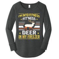 Im Into Fitness Deer Freezer Funny Dad Hunter Deer Hunting Women's Perfect Tri Tunic Long Sleeve Shirt