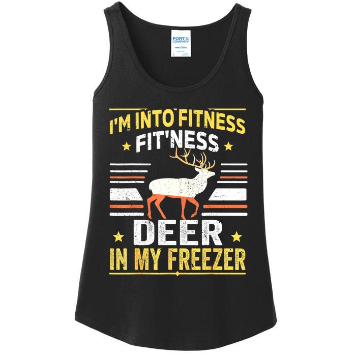 Im Into Fitness Deer Freezer Funny Dad Hunter Deer Hunting Ladies Essential Tank