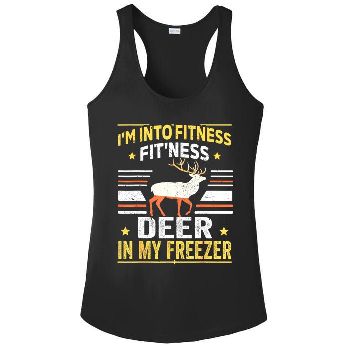 Im Into Fitness Deer Freezer Funny Dad Hunter Deer Hunting Ladies PosiCharge Competitor Racerback Tank