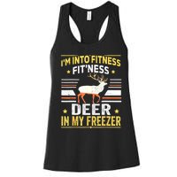 Im Into Fitness Deer Freezer Funny Dad Hunter Deer Hunting Women's Racerback Tank