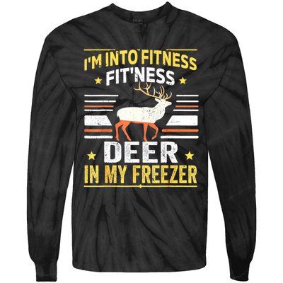 Im Into Fitness Deer Freezer Funny Dad Hunter Deer Hunting Tie-Dye Long Sleeve Shirt