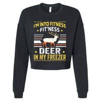 Im Into Fitness Deer Freezer Funny Dad Hunter Deer Hunting Cropped Pullover Crew