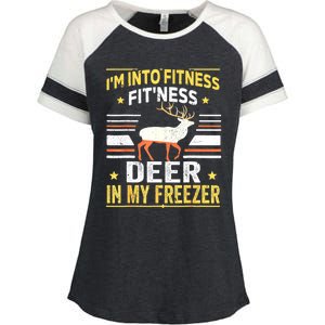 Im Into Fitness Deer Freezer Funny Dad Hunter Deer Hunting Enza Ladies Jersey Colorblock Tee