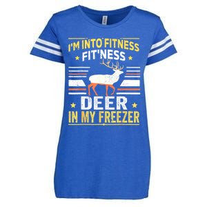 Im Into Fitness Deer Freezer Funny Dad Hunter Deer Hunting Enza Ladies Jersey Football T-Shirt