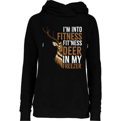 IM Into Fitness FitNess Deer In My Freezer Hunting Deer Womens Funnel Neck Pullover Hood