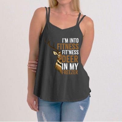 IM Into Fitness FitNess Deer In My Freezer Hunting Deer Women's Strappy Tank