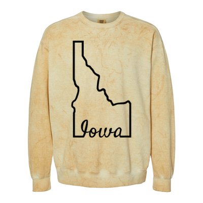 Idaho Iowa Funny Geography Mix Up Joke Idawa State Pride Colorblast Crewneck Sweatshirt