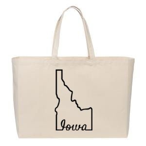 Idaho Iowa Funny Geography Mix Up Joke Idawa State Pride Cotton Canvas Jumbo Tote