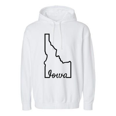 Idaho Iowa Funny Geography Mix Up Joke Idawa State Pride Garment-Dyed Fleece Hoodie