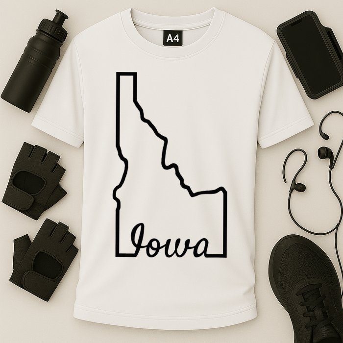 Idaho Iowa Funny Geography Mix Up Joke Idawa State Pride Cooling Performance Crew T-Shirt
